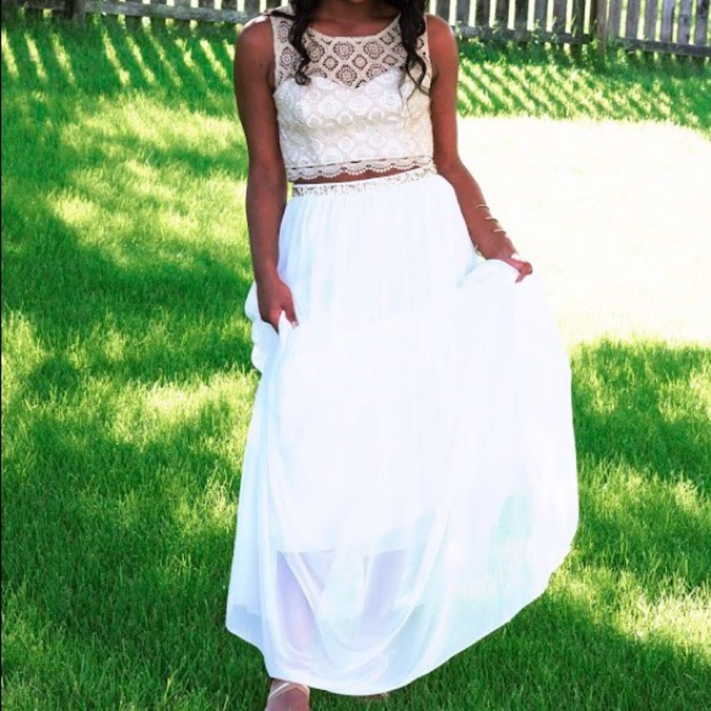 2 piece prom dress
